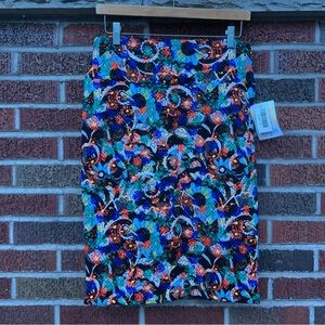 LuLaRoe Multicolored Brushed Paisley High Rise Textured Pencil Skirt